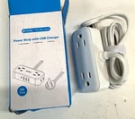 Trond Travel Power Strip With Usb Ports 5FT Flat Plug Extension Cord White. Fixed Price $15.86.