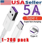 Type Data Cable 5A Fast Charging Usb-a To Usb-c Charger Lot Cord For Phone. Fixed Price $9.39.