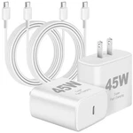Samsung 45W Usb-c Super Fast Charger 2-PACK W/10FT Cable Wall Block. Fixed Price $41.58.