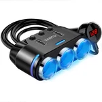 Yantu Cigarette Lighter Adapter & Splitter With 150W 3-SOCKETS Led Ambient .... Fixed Price $25.99.