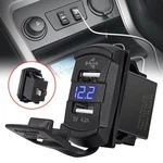 Switch Style Usb 4.2A Car Charger Dual Charging Port DC12-24V Blue Led Voltmeter. Fixed Price $15.90.