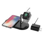 Onn 2-IN-1 Wireless Charging Stand & Pad For Smart Phone Apple Watch, Black. Fixed Price $12.71.