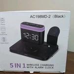 AC198MD-2 5-IN-1 Wireless Charging Alarm Clock Black For Phone, Apple Watch. Fixed Price $27.99.