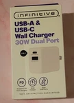 Infinitive Usb-a & Usb-c Wall Charger 30W Dual Port. Fixed Price $14.50.