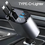 4 In 120W Retractable Car Charger Usb Type Cigarette Lighter Fast. Fixed Price $34.50.