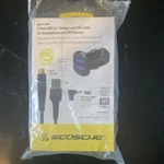 Scosche 2-PORT Usb Car Charger, 3FT Hd Cable, Glow-port, 90 Micro/mini Adaptor. Fixed Price $9.12.
