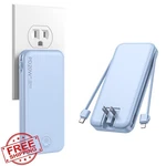 Nusyddy 10000MAH PD20W Power Bank, Built-in Cables, Light Blue. Fixed Price $40.59.