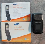 Used Untested Samsung SGH-A837 Flip Cell Phone With Manual. Fixed Price $18.00.