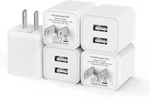 5PACK Usb Wall Charger, Igenjun 2.4A Dual Port Cube Power Plug White. Fixed Price $15.66.