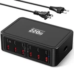 Aergiatech 220W Usb Charging Station, 12-PORT Gan Charger HUB,65W Black. Fixed Price $75.68.