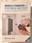Blueflame Dual Device Wall Charger & Portable Battery - 5 Global Plug Adapters. Fixed Price $29.00.