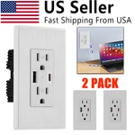 2X Wall Charger Socket Outlet Dual Usb Type C/a Ports Electrical Receptacles 15A. Fixed Price $21.50.