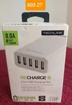 Techlink Recharge 5 Port Usb Hub Wall Charger White Works Great. Fixed Price $8.00.