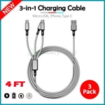 3X Fenzer Multi Phone Charging Charger Cable CORD,4FT Usb C,micro. Fixed Price $9.49.