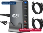 635W Gan Super Fast Charging Station For Multiple Devices, 8-PORT Usb. Fixed Price $101.93.