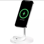 Belkin Boostcharge Pro 2-IN-1 Wireless Charger Stand With Magsafe White. Fixed Price $49.95.