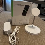 Belkin Boost Pro 2-IN-1 Wireless Charger Stand With Magsafe White. Fixed Price $39.99.