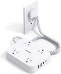 Flat Plug Extension Cord, 5FT Power Strip With Usb PORTS(2 C), Widely Out. Fixed Price $14.84.