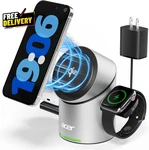 Prime 3-IN-1 Charging Station W/ Magsafe QI2 15W Iphone Apple Watch Airpods. Fixed Price $55.85.