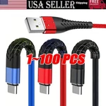 Braided Type-c Usb-c To Usb-a Fast Cable Charger Lot Charging Cord. Fixed Price $312.88.