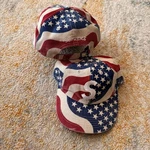 Supreme SS26 Pigment Coated Logo Panel Hat American Flag. Fixed Price $88.88.