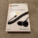 Griffin Powerjolt Se Fast 10W 4.5" Coiled Car Charger Built-in Cable For Iphone. Fixed Price $10.99.