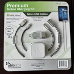 Ubiolabs Premium Mobile Charging Kit 6' Cables Car & Wall Chargers Type Usb. Fixed Price $11.99.