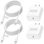 45W For Iphone 17 16 Pro Max Charger Fast Charging, 2PACK Type Super White. Fixed Price $35.69.