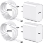 Iphone 17 15 16 Fast Charger 10 FT,2PACK 20W Rapid Usb Wall C-c, White. Fixed Price $12.17.
