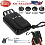 90000MAH Power Bank With Built-in Cables Fast Charging For Iphone Android. Fixed Price $18.99.