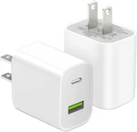 2 Pack Usb Charger Block, Dual Port Type Wall Fast Charging White. Fixed Price $20.41.