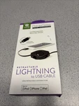 Retrak Premier Retractable Iphone To Usb Cable 3.2FT, Black New. Fixed Price $10.99.