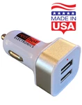 *made In Usa* Premium Smart Dual Usb Car Charger 24W IPHONE17 16 Samsung Silver. Fixed Price $14.99.