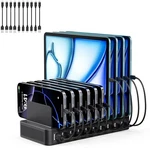 Usb Charging Station For Multiple Devices, 10-PORT 100W Black. Fixed Price $35.94.