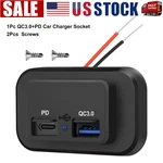 12-24V 4.8A Dual Usb Pd QC3.0 Car Boat Rv Charger Socket Led Power Outlet Lot. Fixed Price $53.49.