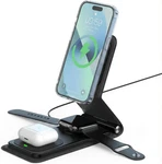 Axs 3-IN-1 Magnetic Wireless Charger Stand For Iphone & Airpods ? Foldable. Fixed Price $18.18.