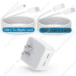 Dual Usb-c Fast Charger Pd 35W Power Block Type Cable For Iphone Ipad Samsung. Fixed Price $11.96.