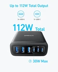 Anker Desktop Charger, Fast Charging Usb 112W Max 6-PORT Sta. Fixed Price $45.00.