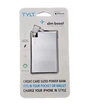Tylt Slim Boost 1300MAH Credit Card Portable Power Bank Charger Silver. Fixed Price $10.99.