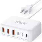 Usb Fast Charger, 100W Gan 6 Port Type Charging Station Hub Block Cube,. Fixed Price $35.99.