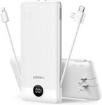 Portable Charger For Iphone Built In Cables And Wall Plug, 10000MAH Slim Fast. Fixed Price $77.05.