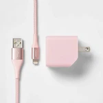 6' Usb-c To Iphone 25W Power Delivery Home Charging Kit Heyday Pink/rose Gold. Fixed Price $10.95.