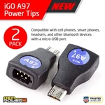 2 X Igo Charger Power Tip A97 Adapter For Micro Usb Devices Tablets Cell Phones. Fixed Price $8.98.