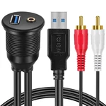 Flush Mount Cable Kit Ft Usb 3.0 To Female And 2 Rca 3.5MM. Fixed Price $14.95.