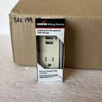 Cooper TR7740LA-BOX Usb Charger Receptacle Tamper Resistant 2POLE 3WIRE Ground. Fixed Price $10.79.
