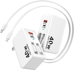 4-IN-1 Retractable Wall Charger, 40W Iphone Plug With D. Fixed Price $54.36.