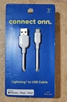 Onn. 3 Lightning To Usb Cable Iphone Ipad Ipod Charging Mfi-certified. Fixed Price $6.00.