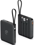 Vrurc 10000MAH Power Bank Black, Built-in Cables, Fast Charge, Led Display. Fixed Price $20.99.