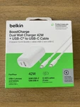 Belkin Boostcharge 42W Dual Wall Charger + Usb-c To Cable New. Fixed Price $28.95.