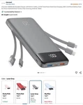Lot Of Charmast Power Bank 20000MAH 22.5W Fast Charging Charger Built Cable. Fixed Price $49.99.